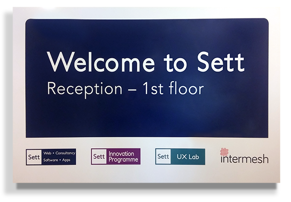 Welcome to Sett sign